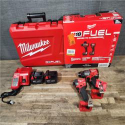 HOUSTON LOCATION - AS-IS Milwaukee FUEL 18V Lithium-Ion Brushless Cordless Hammer Drill and Impact Driver Combo Kit