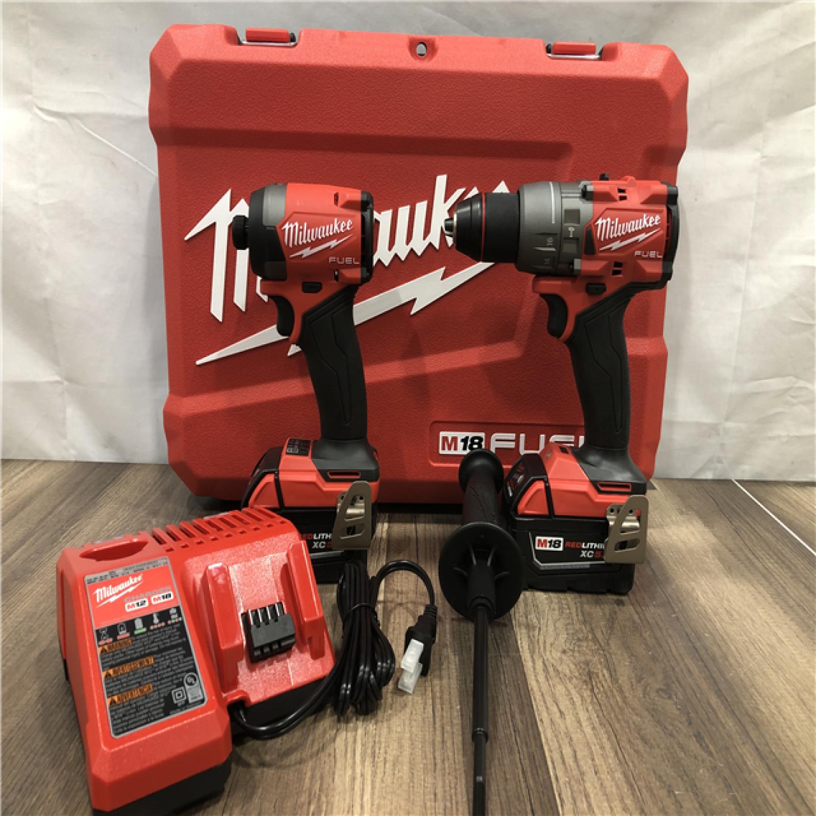 AS-IS Milwaukee FUEL 18V Lithium-Ion Brushless Cordless Hammer Drill and Impact Driver Combo Kit