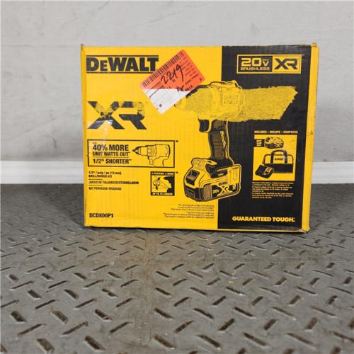 Houston Location - AS-IS DEWALT DCD800P1 20V MAX* XR Brushless Cordless Lithium-Ion 1/2 Drill/Driver KIT 5.0AH - Appears IN NEW Condition