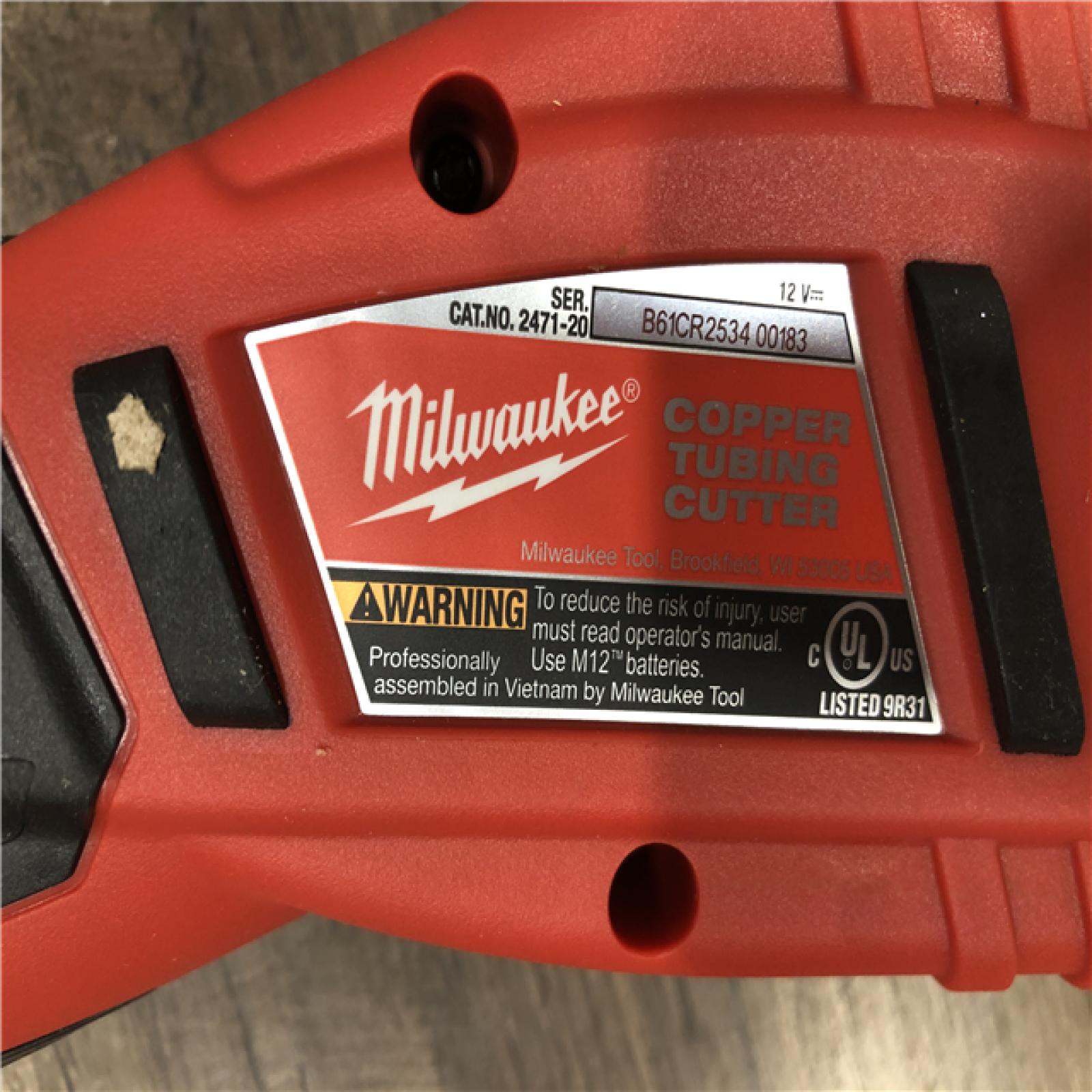 AS-IS Milwaukee 12V Lithium-Ion Cordless Copper Tubing Cutter (Tool-Only)
