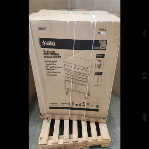 Phoenix NEW Husky Tool Storage 46 in. W x 18 in. D 9-Drawer Gloss Red Mobile Workbench Cabinet