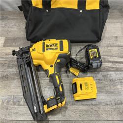 AS-IS DEWALT 20V MAX XR 16-Gauge Electric Cordless Angled Finishing Nailer Kit