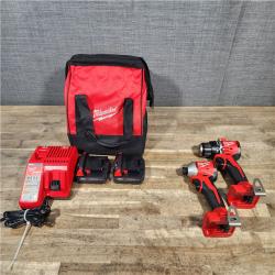 HOUSTON LOCATION - AS-IS Milwaukee 18V Lithium-Ion Brushless Cordless Compact Drill/Impact Combo Kit