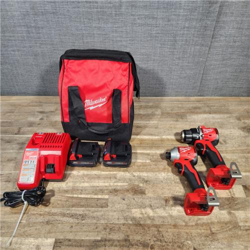 HOUSTON LOCATION - AS-IS Milwaukee 18V Lithium-Ion Brushless Cordless Compact Drill/Impact Combo Kit