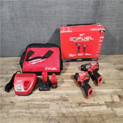 HOUSTON LOCATION - AS-IS Milwaukee FUEL 12-Volt Lithium-Ion Brushless Cordless Hammer Drill and Impact Driver Combo Kit