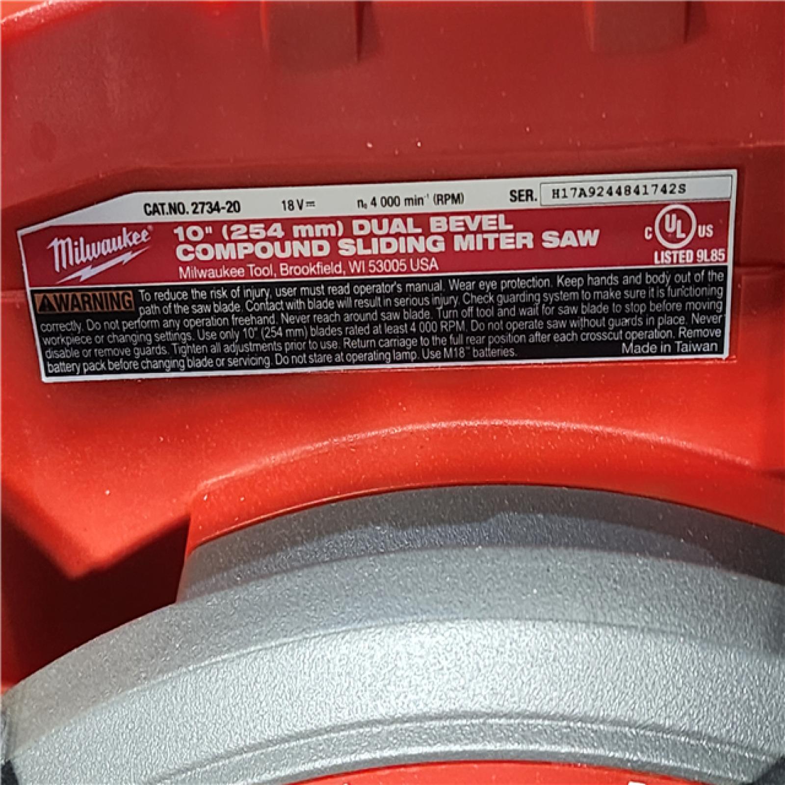 HOUSTON LOCATION - AS-IS Milwaukee M18 FUEL Brushless Cordless 10 in. Dual Bevel Sliding Compound Miter Saw (Tool-Only)