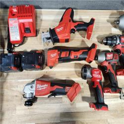 HOUSTON LOCATION - AS-IS Milwaukee 7 Tool Combo Kit W/ (2) Battery & Charger