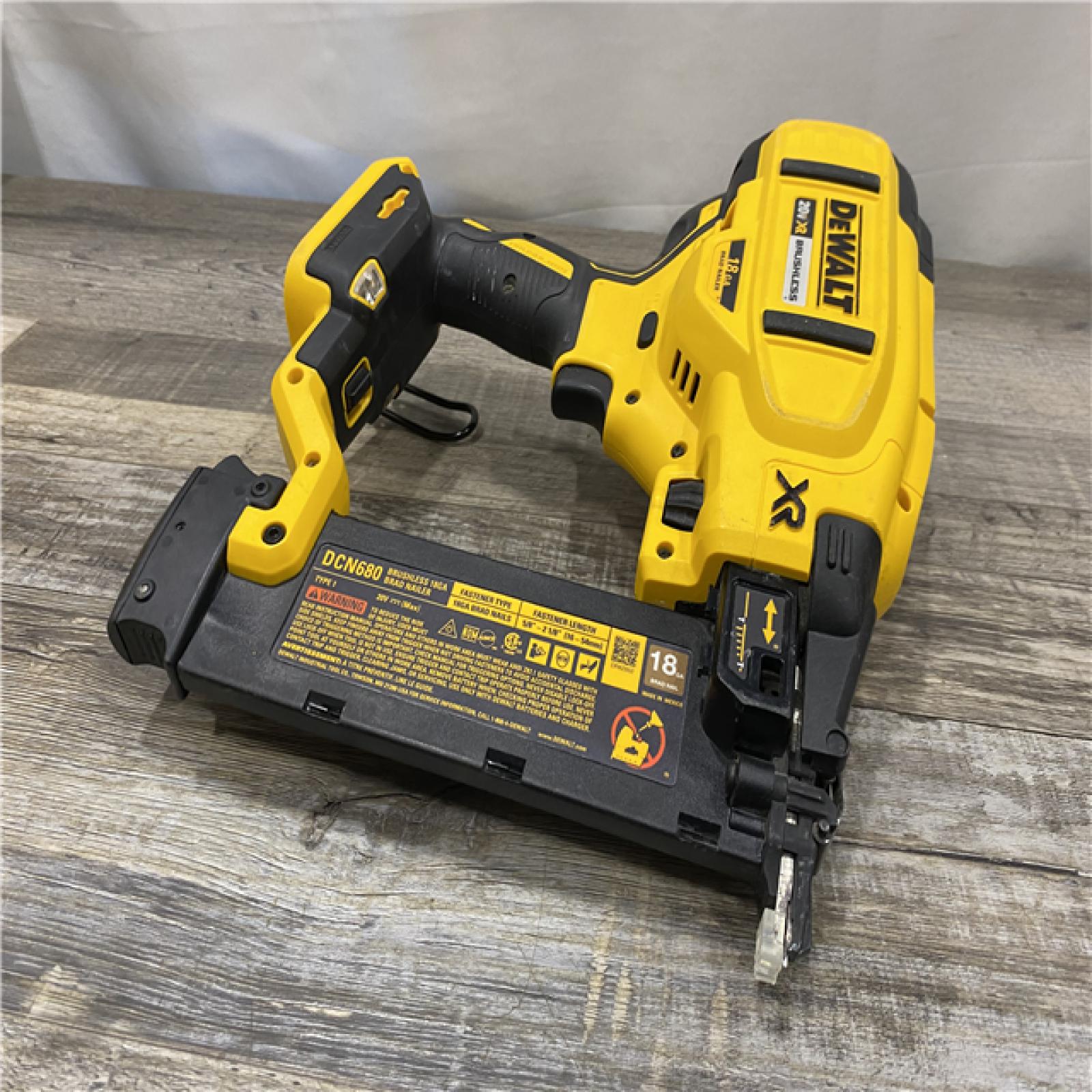 AS-IS DEWALT 20V MAX XR Lithium-Ion Electric Cordless 18-Gauge Brad Nailer (Tool Only)