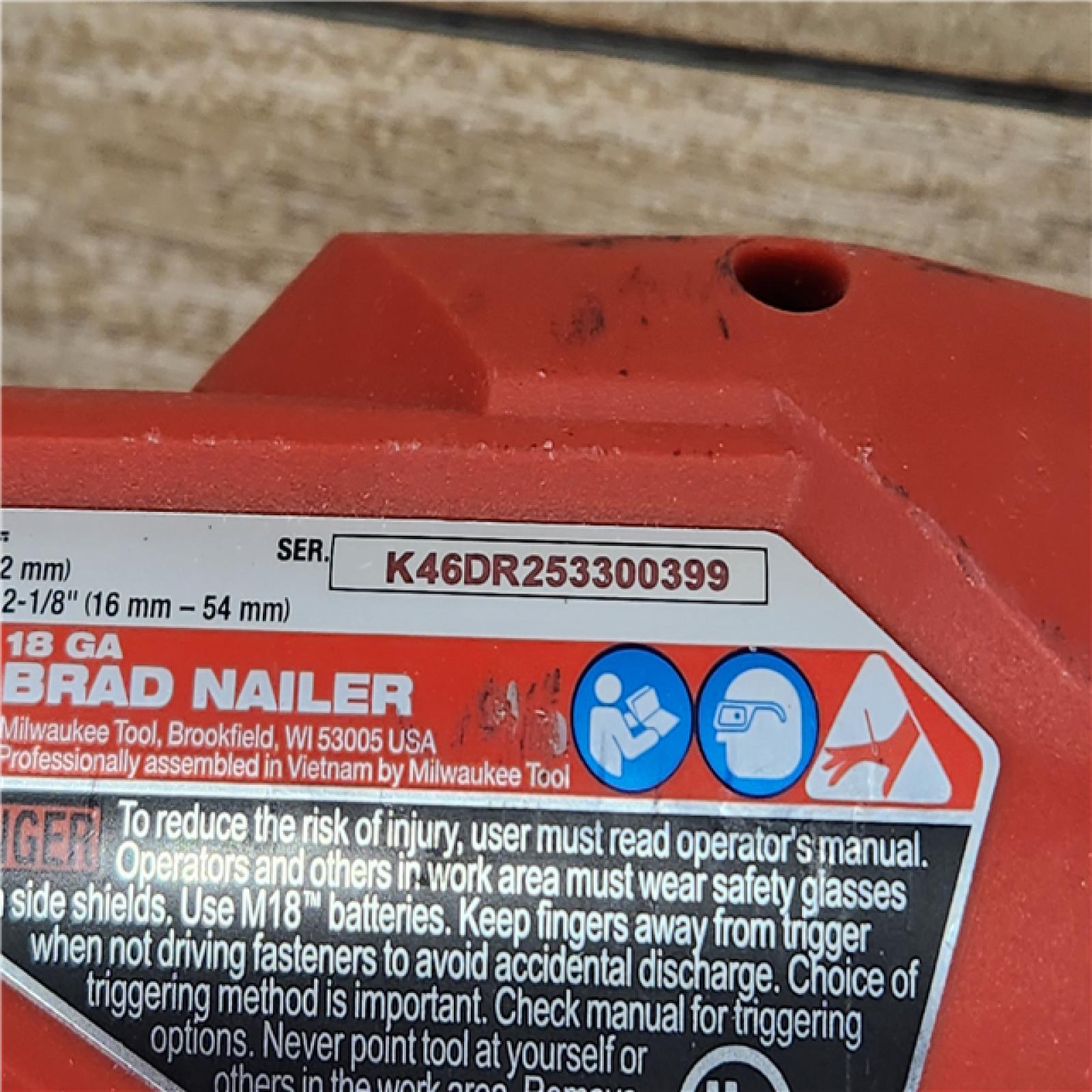 AS-IS- Milwaukee FUEL 18-Volt Lithium-Ion Brushless Cordless Gen II 18-Gauge Brad Nailer (Tool-Only)