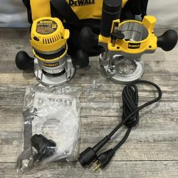 AS-IS DEWALT 12 Amp Corded 2-1/4 Horsepower Fixed and Plunge Base Router Kit