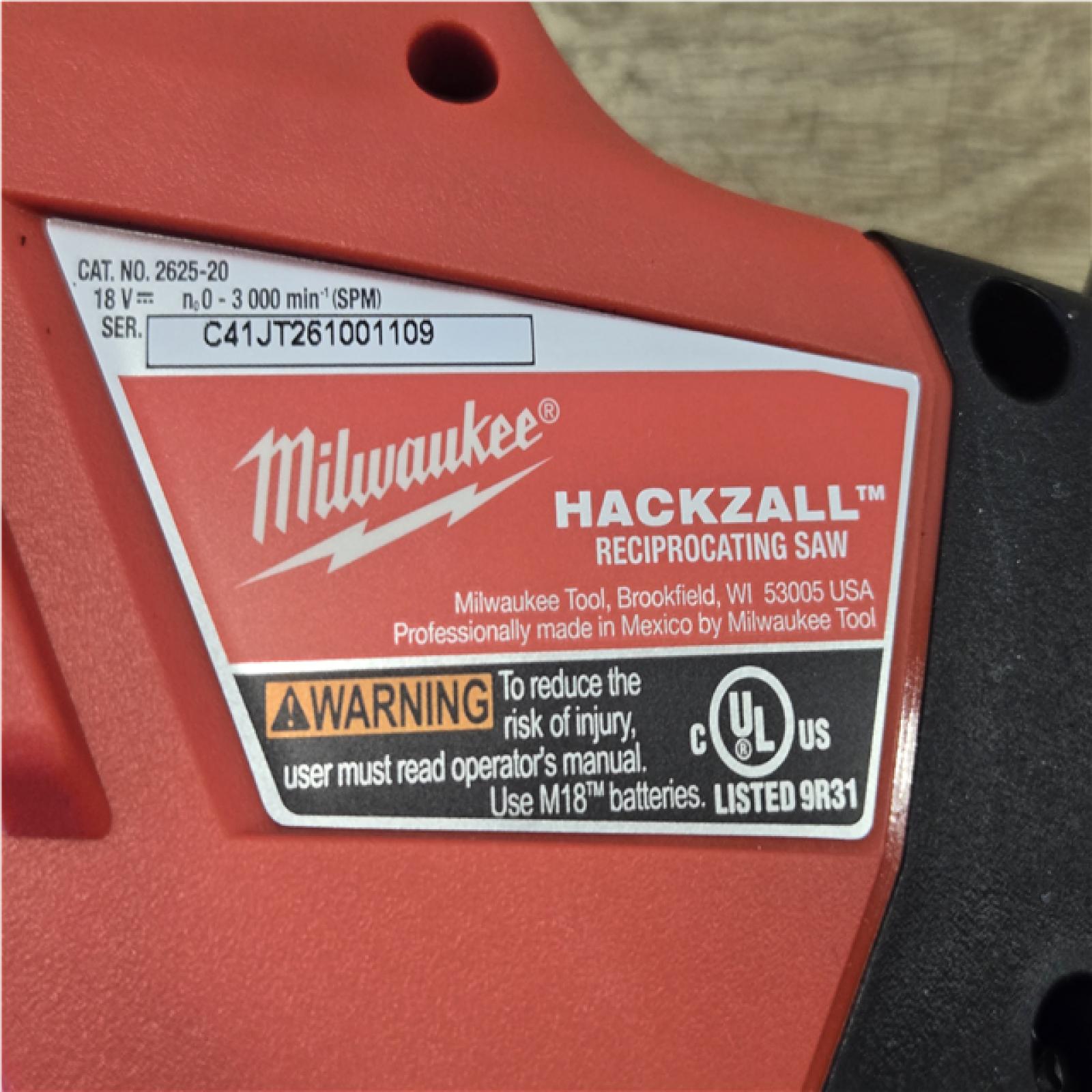 AS-IS Milwaukee 18V Lithium-Ion Cordless HACKZALL Reciprocating Saw (Tool-Only)