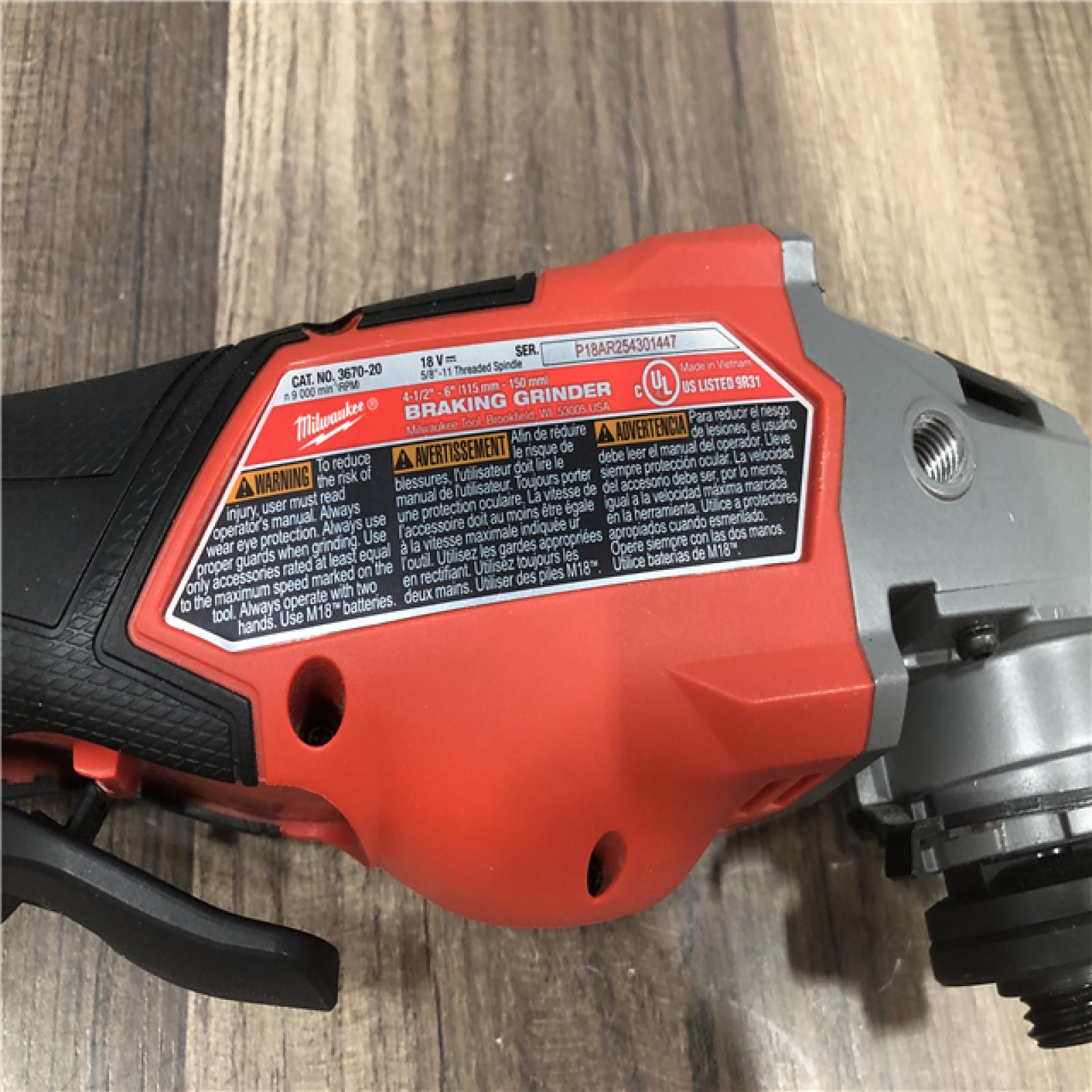 AS-IS Milwaukee FUEL 18-Volt Lithium-Ion Brushless Cordless 4-1/2 in./6 in. Braking Grinder with Paddle Switch (Tool-Only)