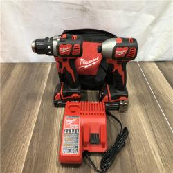 AS-IS Milwaukee 18V Lithium-Ion Cordless Drill Driver/Impact Driver Combo Kit