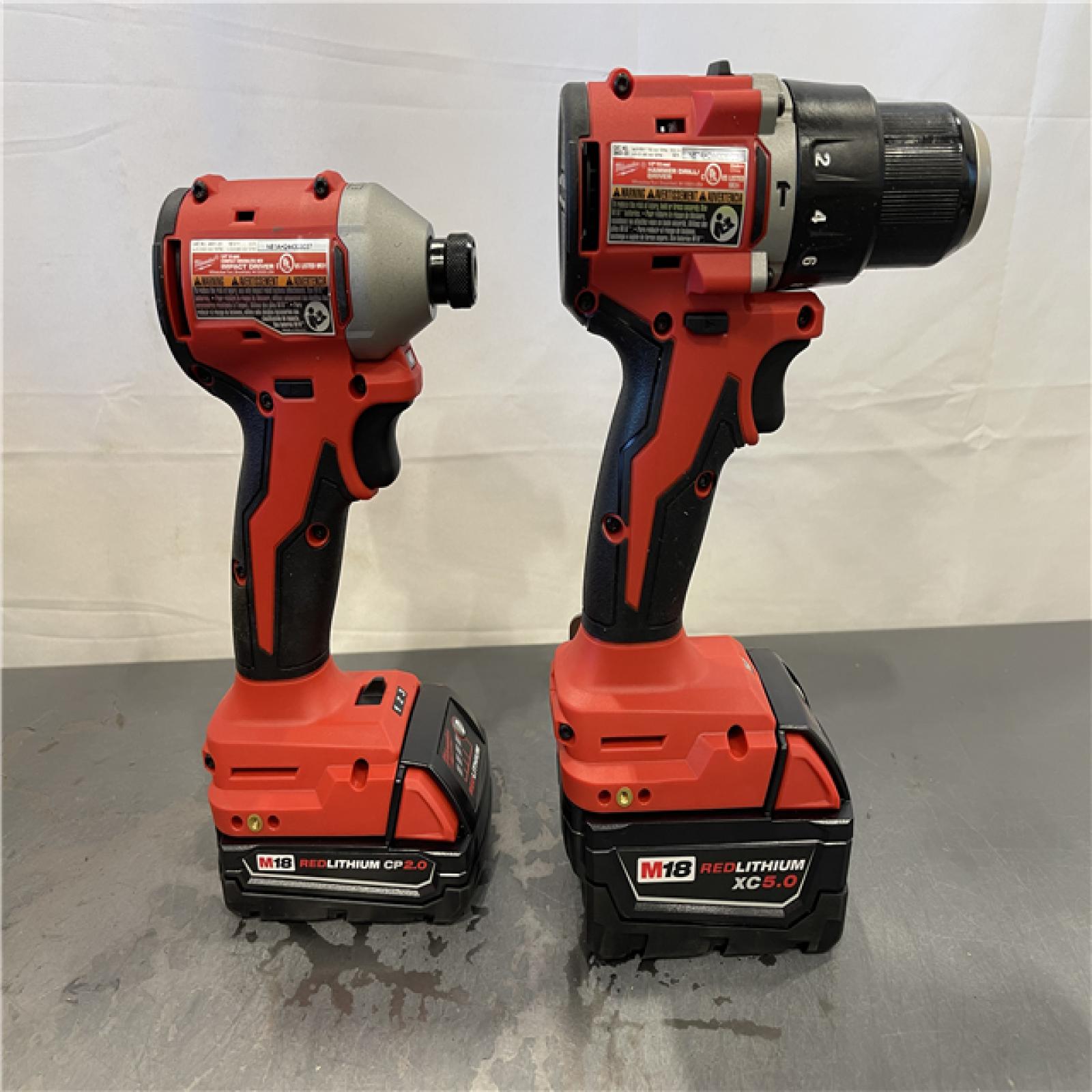 AS-IS - Milwaukee M18 18-Volt Lithium-Ion Brushless Cordless Compact Hammer Drill/Impact Combo Kit