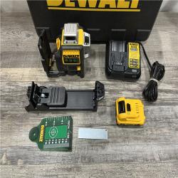 AS-IS DEWALT 12V MAX Lithium-Ion 100 ft. Green Self-Leveling 3-Beam 360 Degree Laser Level Kit