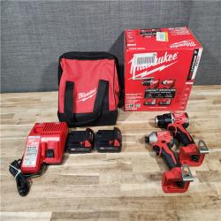 HOUSTON LOCATION - AS-IS Milwaukee 18V Lithium-Ion Brushless Cordless Compact Drill/Impact Combo Kit