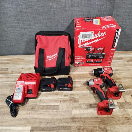 HOUSTON LOCATION - AS-IS Milwaukee 18V Lithium-Ion Brushless Cordless Compact Drill/Impact Combo Kit