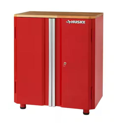 NEW! - Husky Ready-to-Assemble 24-Gauge Steel 2-Door Garage Base Cabinet in Red (28 in. W x 32.8 in. H x 18.3 in. D)