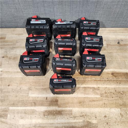 HOUSTON LOCATION - AS - IS MILWAUKEE BATTERY PACK QTY - 10