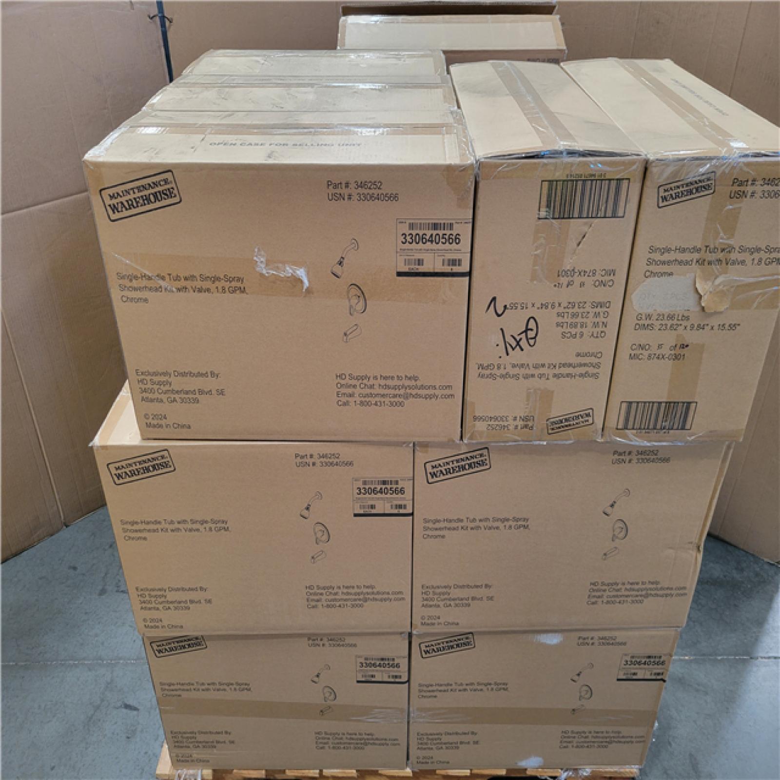 CALIFORNIA NEW SINGLE-HANDLE TUB WITH SINGLE SPRAY SHOEERHEAD KIT WITH VALVE PALLET