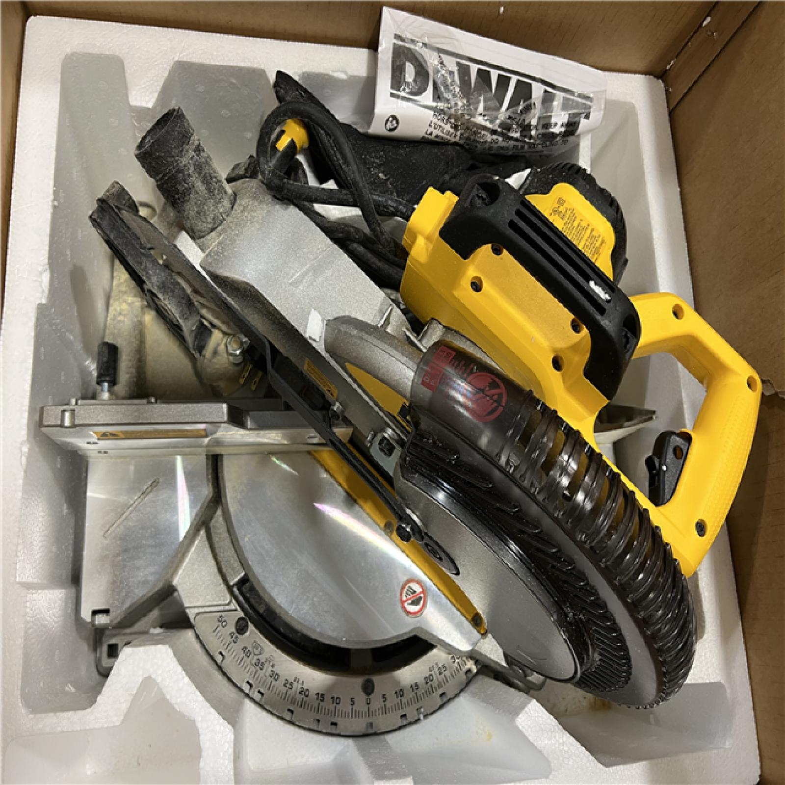 AS-IS  DEWALT 15 Amp Corded 10 in. Compound Single Bevel Miter Saw