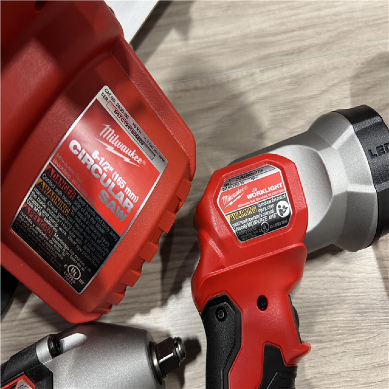 AS-IS MILWAUKEE M18 18V Lithium-Ion Cordless Combo Kit (8-Tool) with (3) Batteries  Charger and Tool Bag