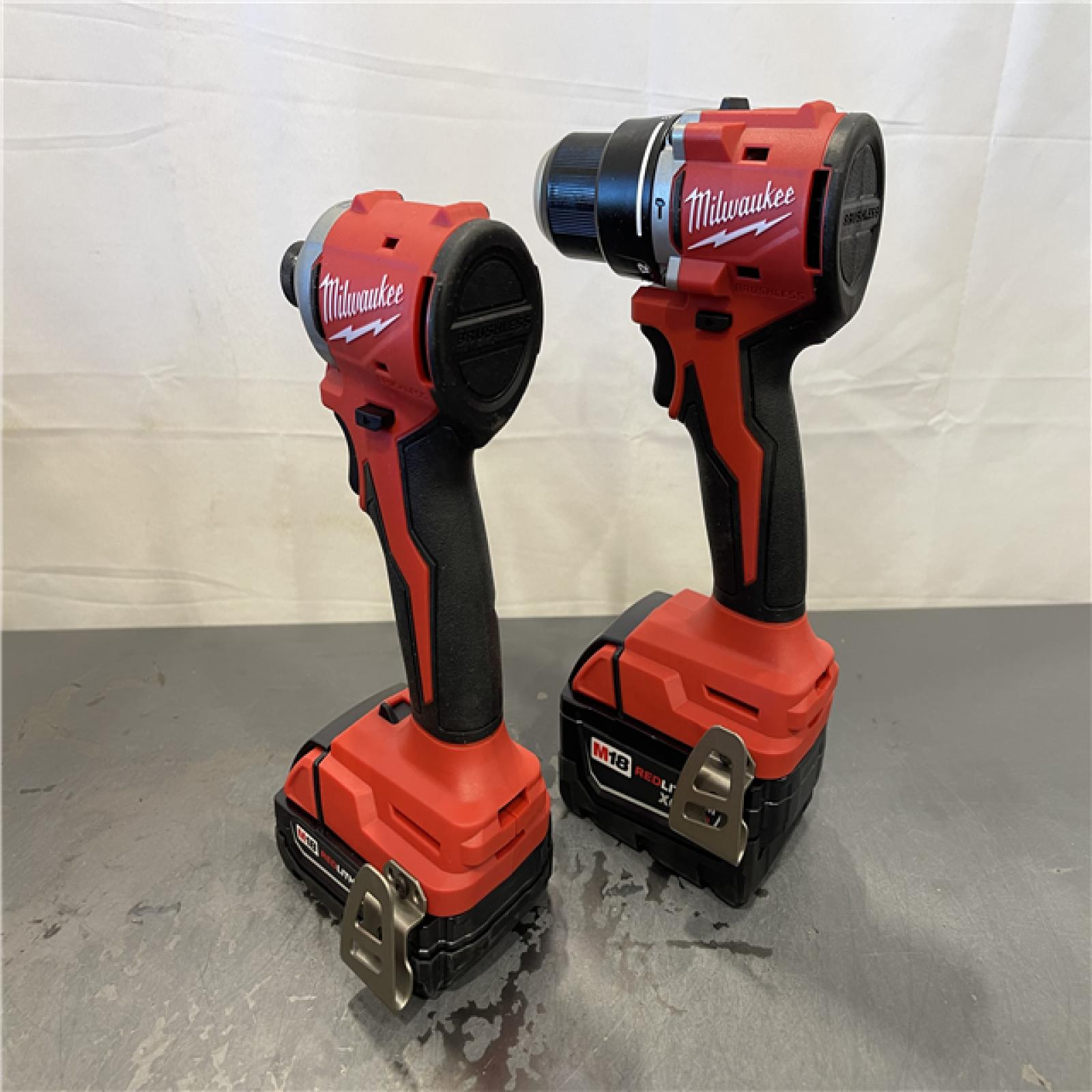 AS-IS - Milwaukee M18 18-Volt Lithium-Ion Brushless Cordless Compact Hammer Drill/Impact Combo Kit