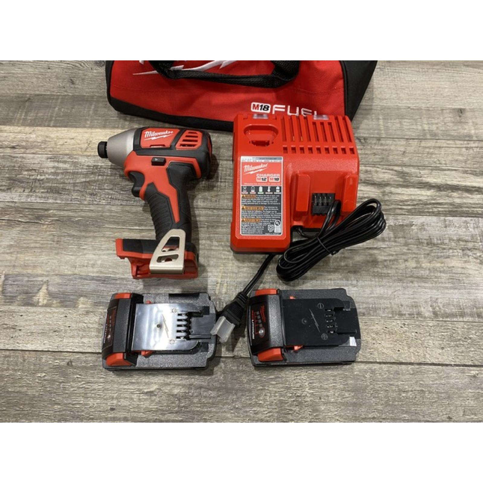 AS-IS Milwaukee 18V Lithium-Ion Cordless 1/4 in. Impact Driver Kit