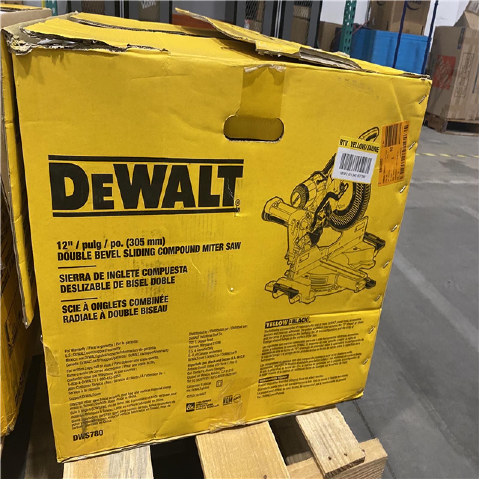 As-Is- DEWALT 15 Amp Corded 12 in. Double Bevel Sliding Compound Miter Saw