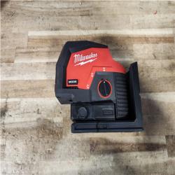 Houston Location AS-IS Milwaukee 12-Volt Lithium-Ion Cordless Green 125 ft. Cross Line and Plumb Points Laser Level (Tool-Only)