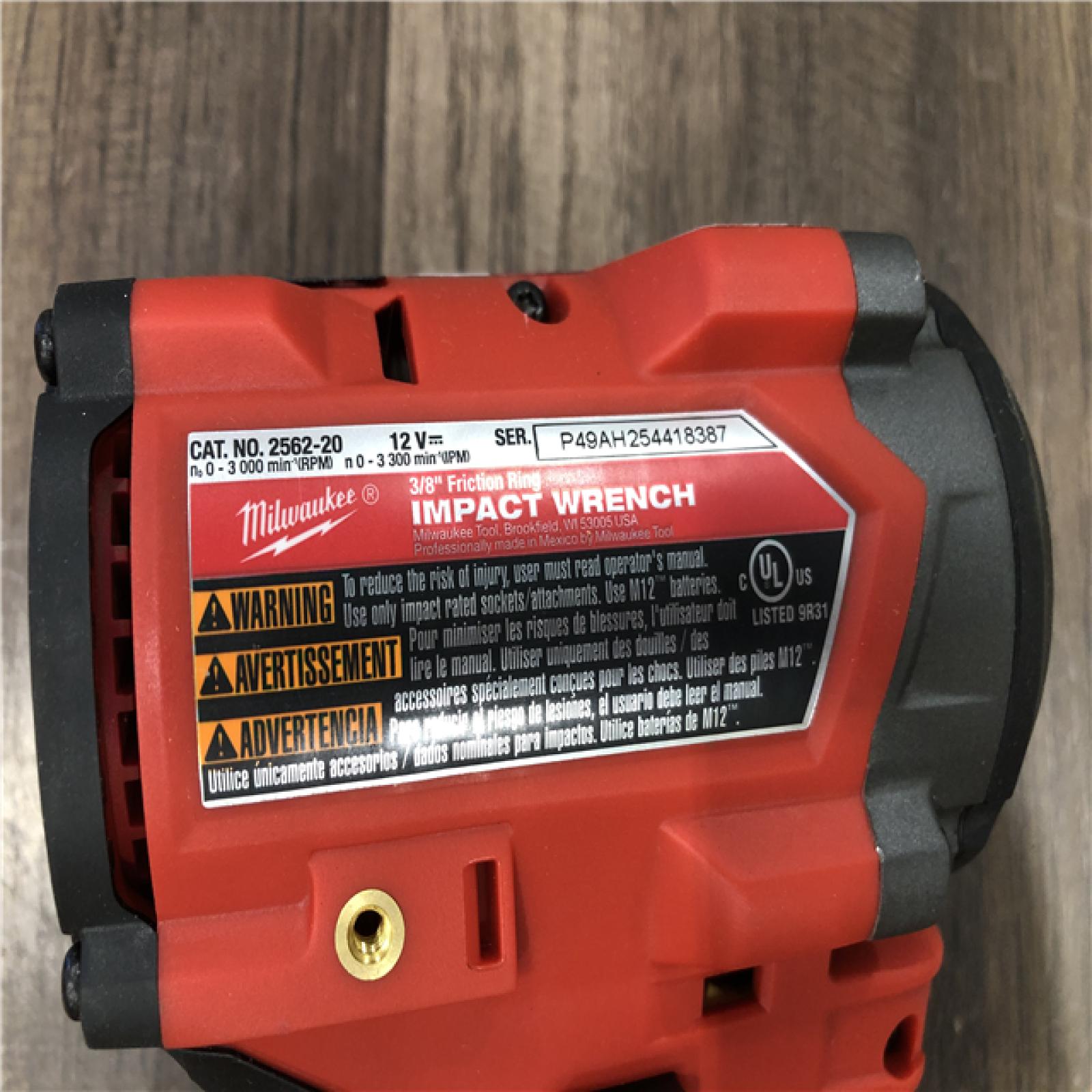 AS-IS Milwaukee  FUEL 12V Lithium-Ion Brushless Cordless Stubby 3/8 in. Impact Wrench (Tool-Only)