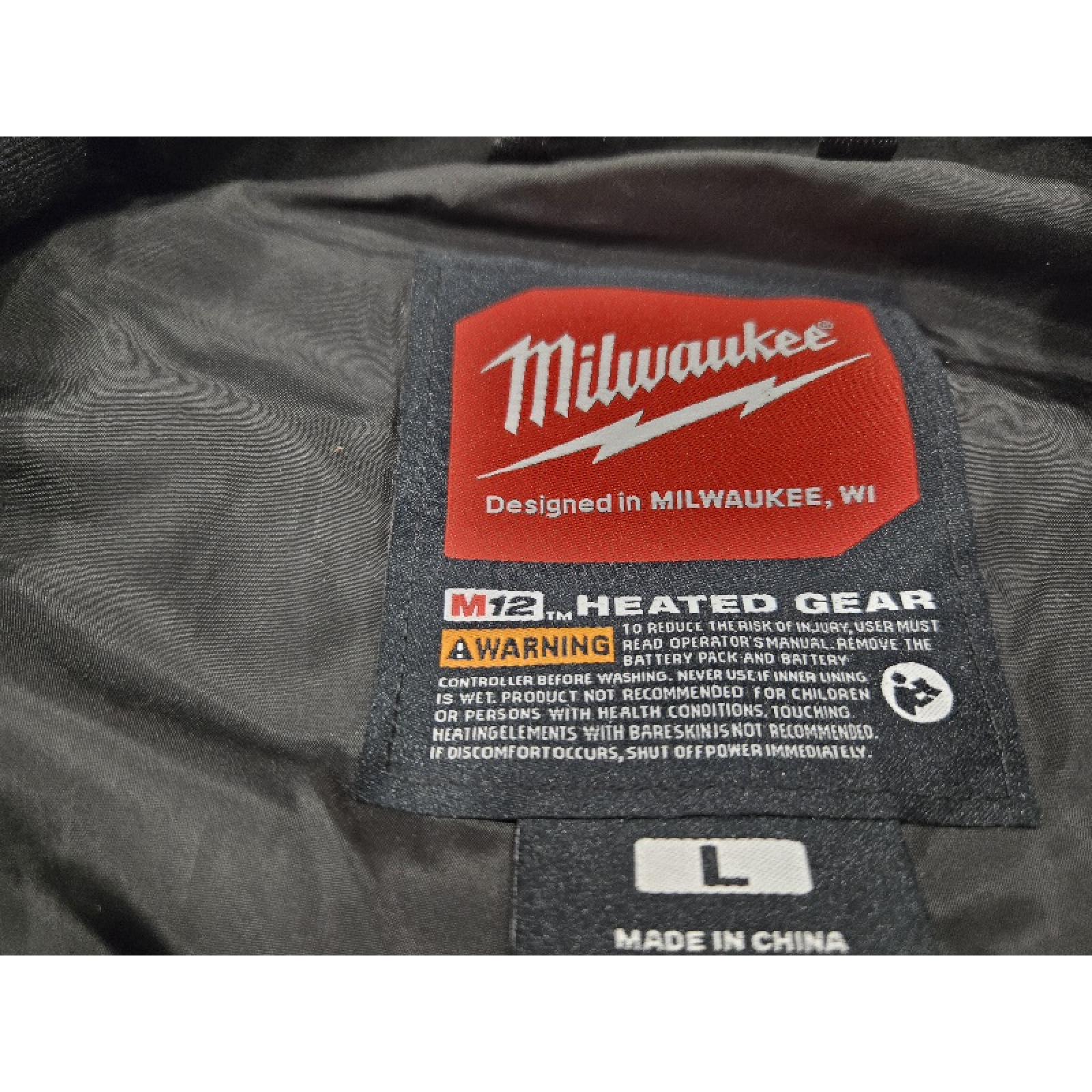 AS-IS Milwaukee Black Large M12 Heated Axis Vest Kit
