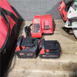 HOUSTON LOCATION - AS-IS Milwaukee M18 18-Volt Lithium-Ion Brushless Cordless Combo Kit (4-Tool) with 2-Batteries  1-Charger and Tool Bag