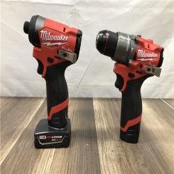 AS-IS Milwaukee FUEL 12-Volt Lithium-Ion Brushless Cordless Hammer Drill and Impact Driver Combo Kit