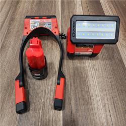 AS-IS- M12 ROVER Service and Repair Flood Light with 1.5 Ah Battery  Charger  and REDLITHIUM Rechargeable Neck Light