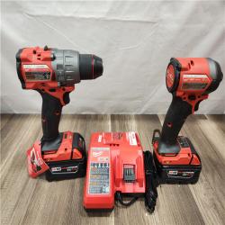 AS-IS- MILWAUKEE FUEL 18V Lithium-Ion Brushless Cordless Hammer Drill and Impact Driver Combo Kit
