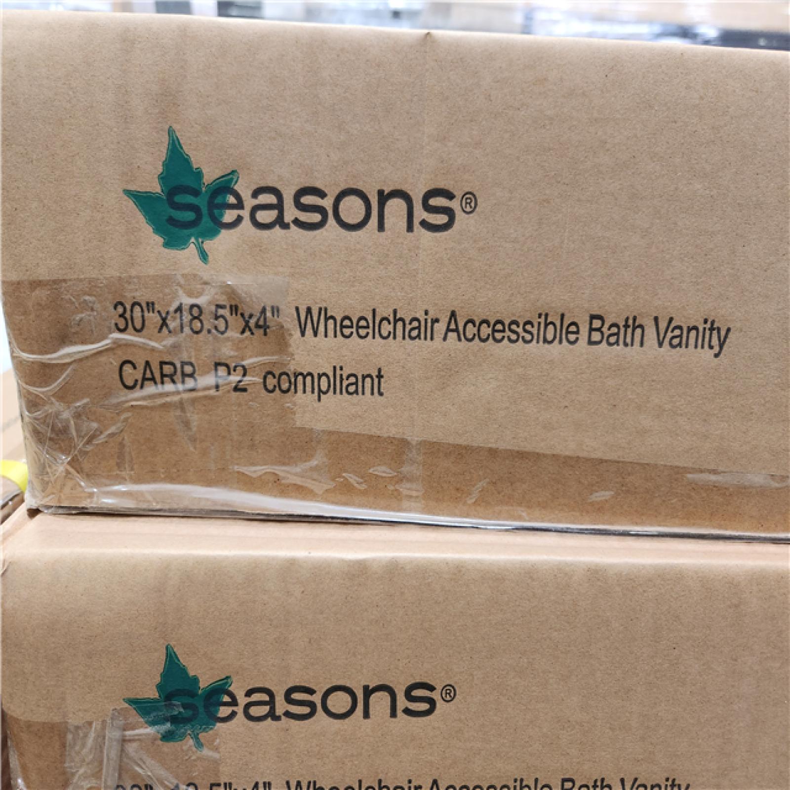 Phoenix Location NEW Seasons 30x18.5x4 Wheel Chair Accessible Bath Vanity Pallet (11 Boxes)