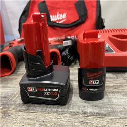 AS-IS Milwaukee FUEL 12-Volt Lithium-Ion Brushless Cordless Hammer Drill and Impact Driver Combo Kit