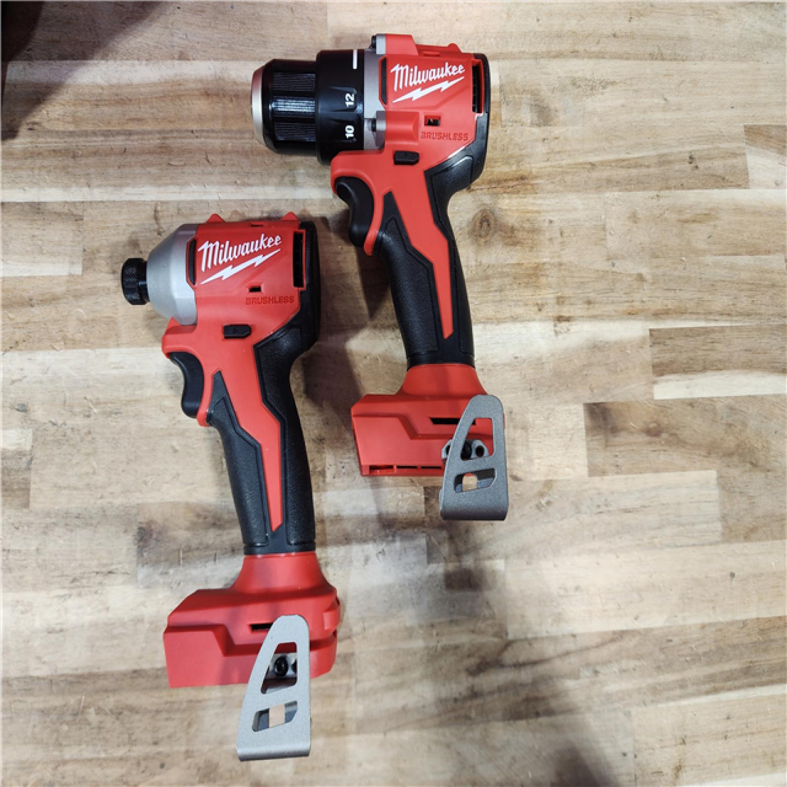 HOUSTON LOCATION - AS-IS Milwaukee M18 18V Lithium-Ion Brushless Cordless Compact Drill/Impact Combo Kit