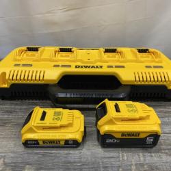 LIKE NEW - DEWALT 20-Volt MAX 4-Port Charger with 20-Volt MAX Lithium-Ion 5.0 Ah and 2.0 Ah Batteries
