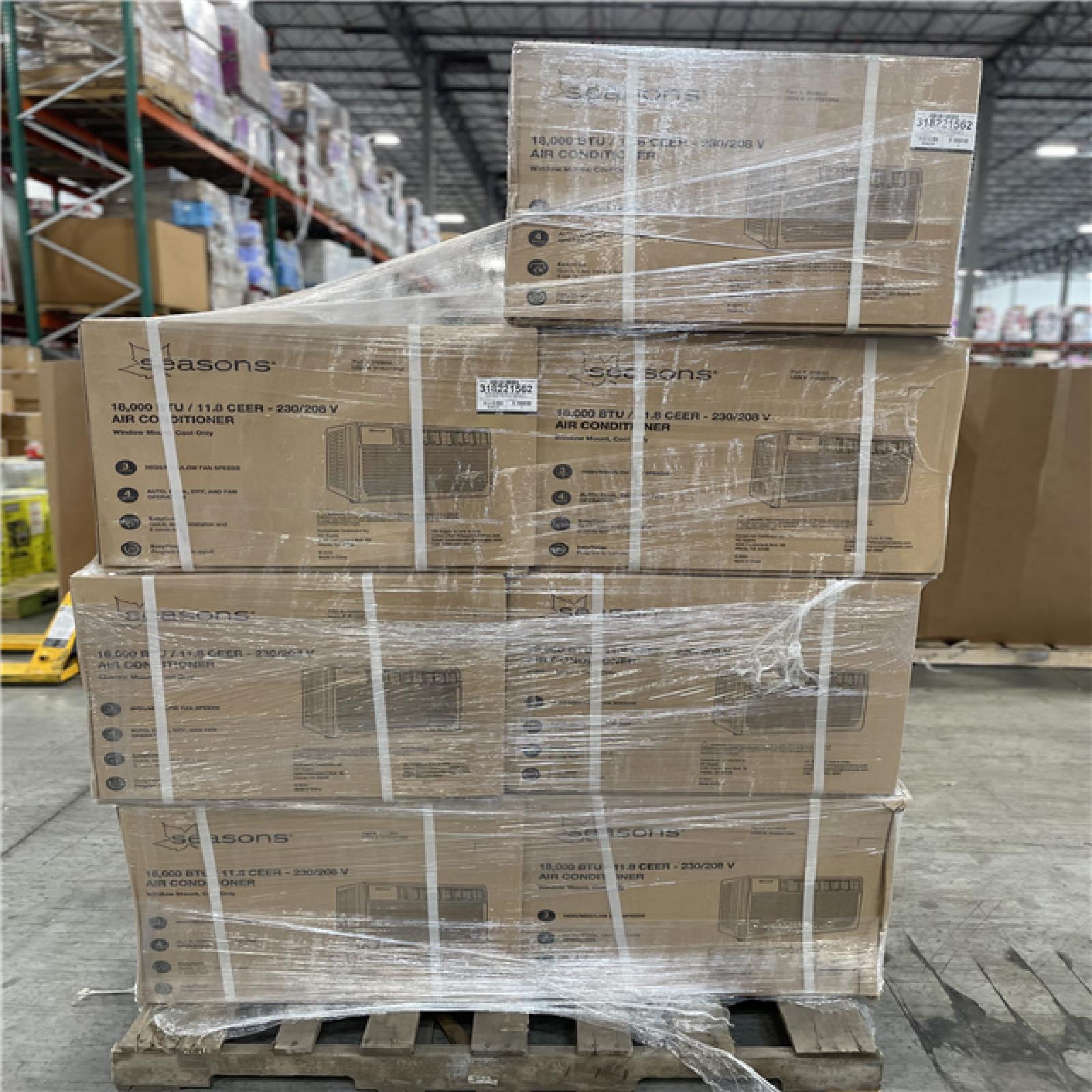 DALLAS LOCATION - SEASONS 18 000 BTU AIR CONDITIONER PALLET-(7 UNITS)