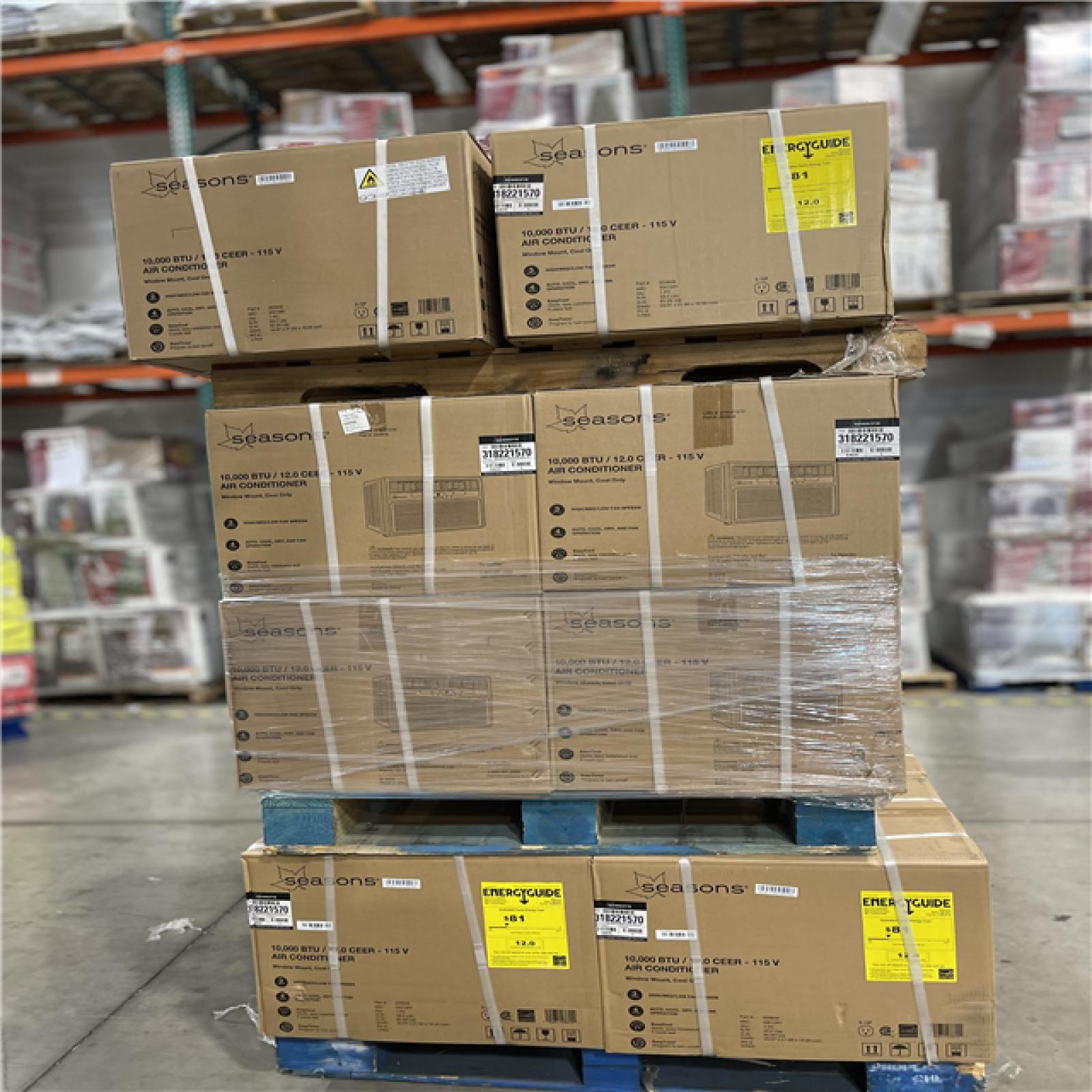 DALLAS LOCATION- SEASONS 10 000 BTU AIR CONDITIONER PALLET-(16 UNITS)