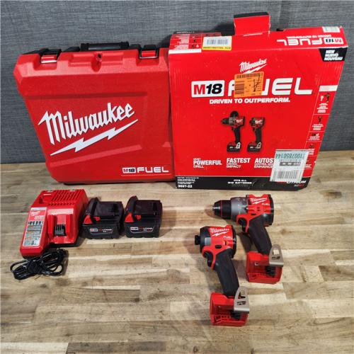 HOUSTON LOCATION - AS-IS (APPEARS LIKE NEW) MILWAUKEE FUEL 18V Lithium-Ion Brushless Cordless Hammer Drill and Impact Driver Combo Kit (2-Tool) with 2 Batteries