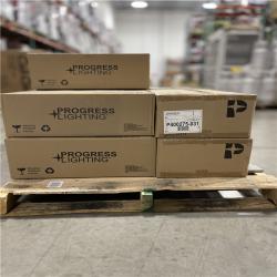 DALLAS LOCATION-Progress Lighting Merry 5-Light Matte Black Etched Glass Transitional Chandelier Light PALLET-(12 UNITS)