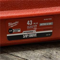 NEW - Milwaukee SHOCKWAVE 3/8 in. Drive SAE and Metric 6 Point Impact Socket Set (43-Piece)