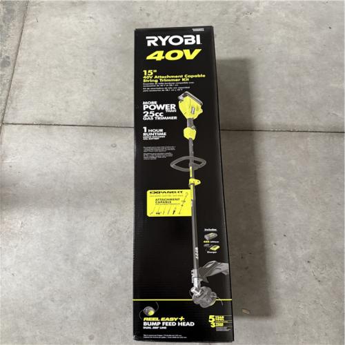 California NEW Sealed Ryobi 15 40V Attachment Capable String Trimmer Kit, Includes (1) Battery & Charger