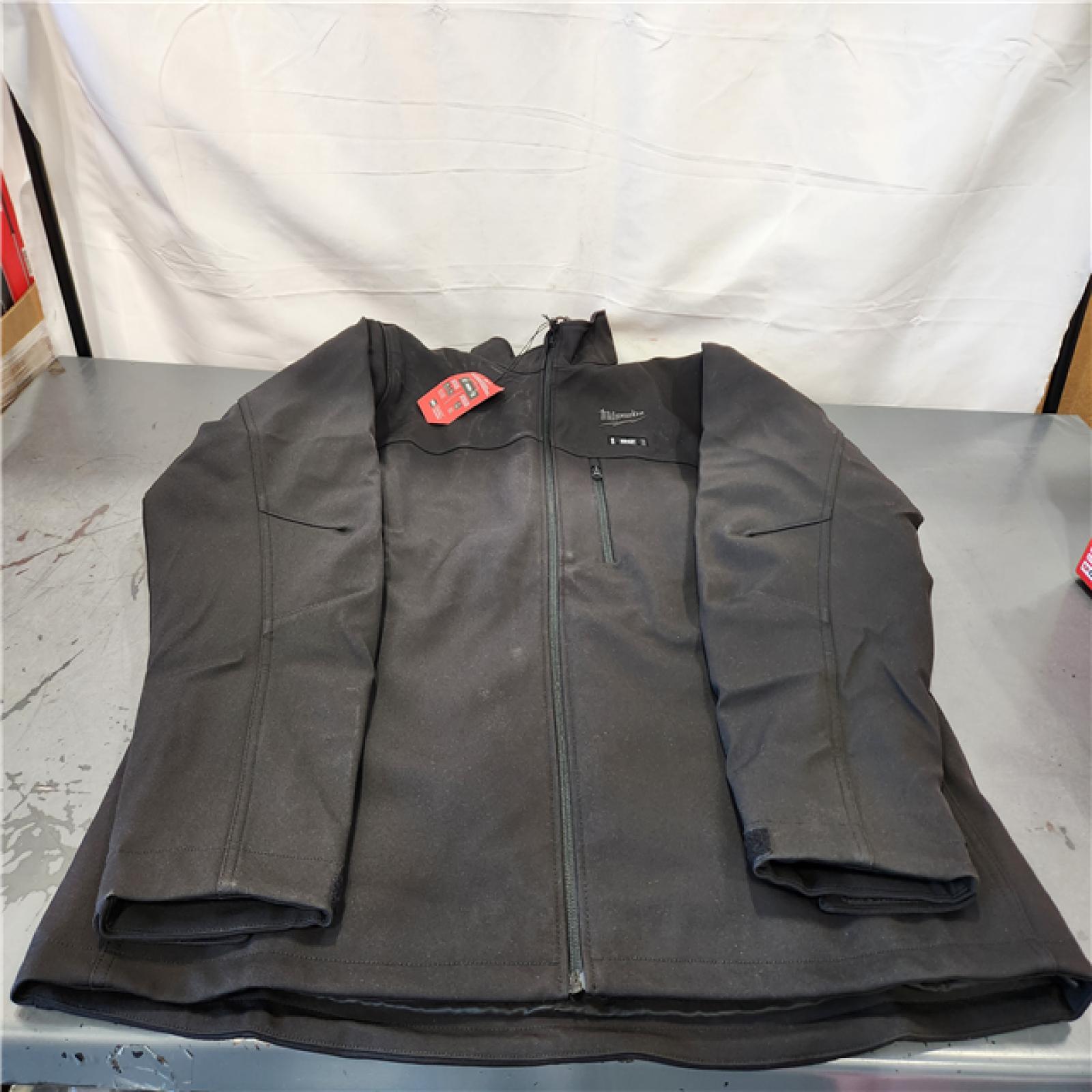 AS-IS- Milwaukee Men's 2X-Large 12-Volt Lithium-Ion Cordless Tough Shell Black Heated Jacket with