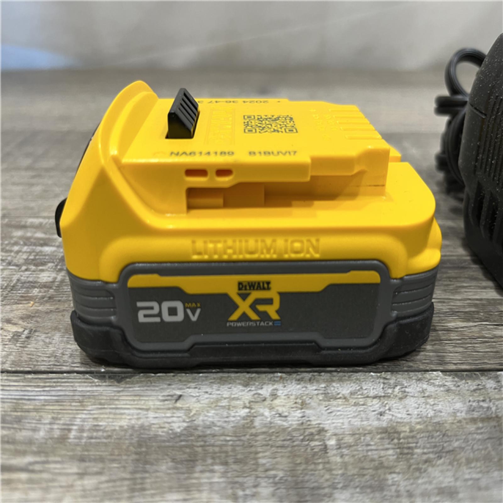 AS-IS DEWALT 20V MAX XR POWERSTACK Lithium-Ion Battery Starter Kit with 1.7Ah Battery and Charger