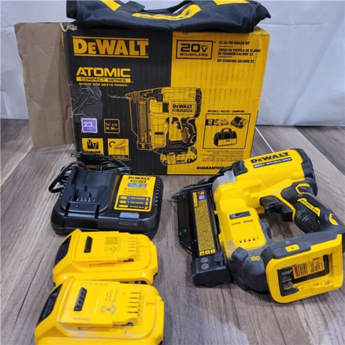 AS-IS  ATOMIC 20V MAX Lithium Ion Cordless 23 Gauge Pin Nailer Kit with 2.0Ah Battery and Charger