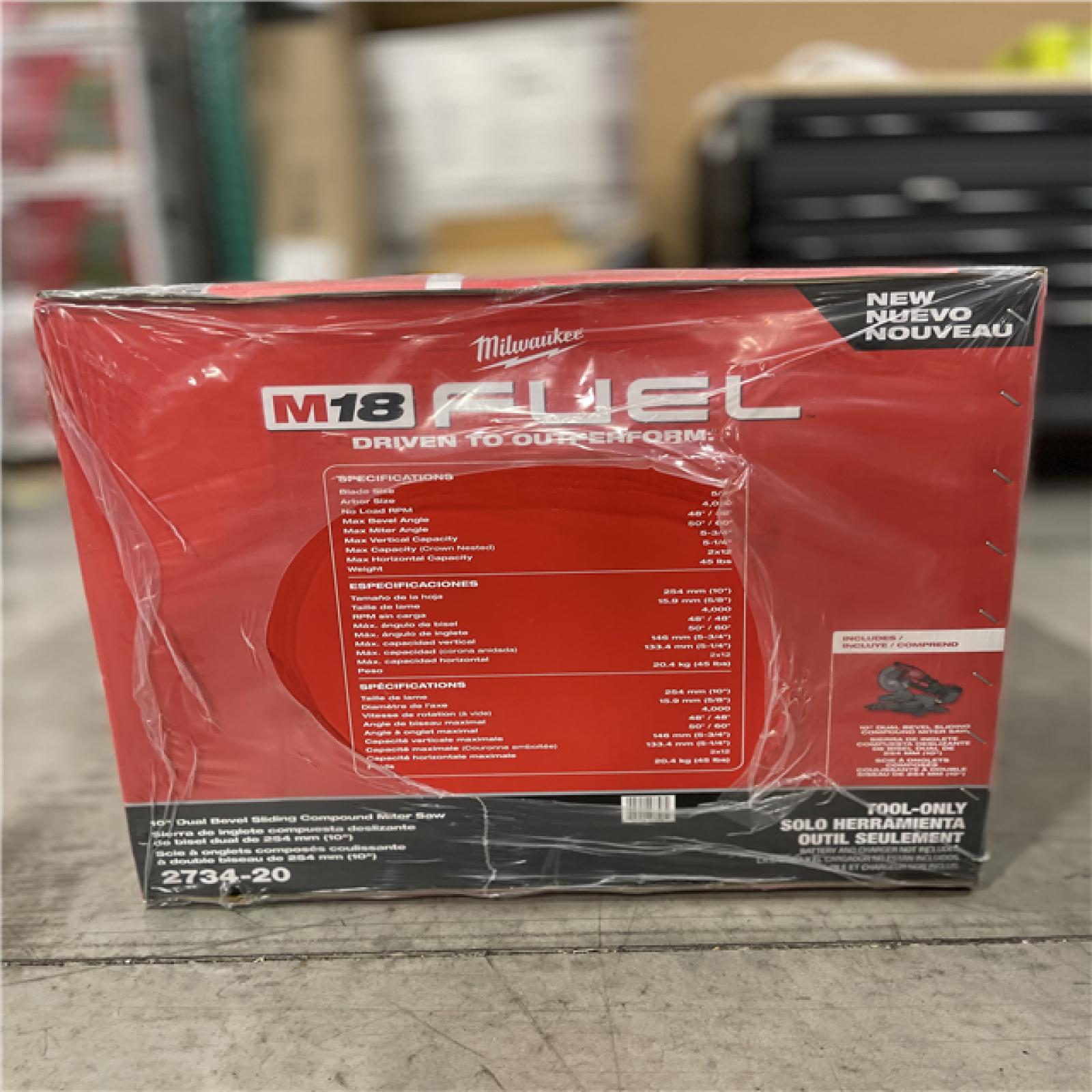 NEW! - Milwaukee M18 FUEL 18V Lithium-Ion Brushless Cordless 10 in. Dual Bevel Sliding Compound Miter Saw (Tool-Only)